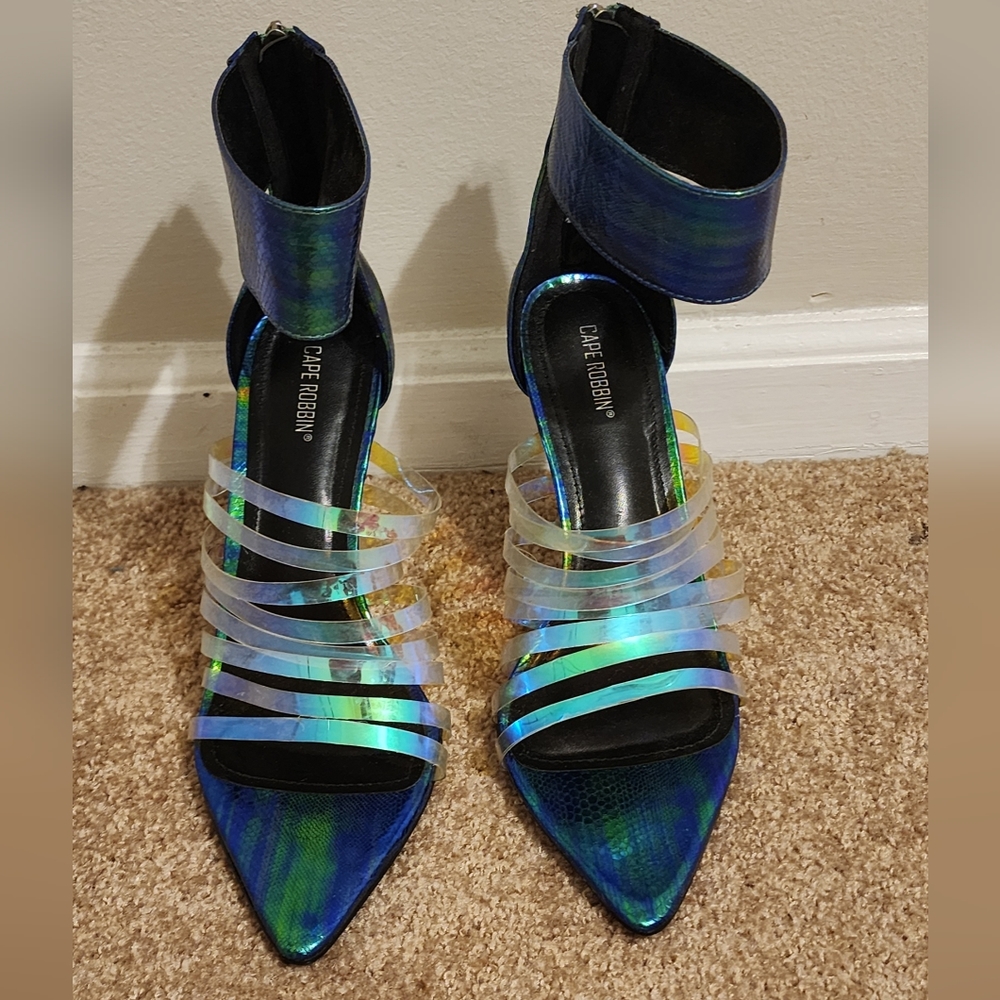 Green X Blue Fluorescent Heels